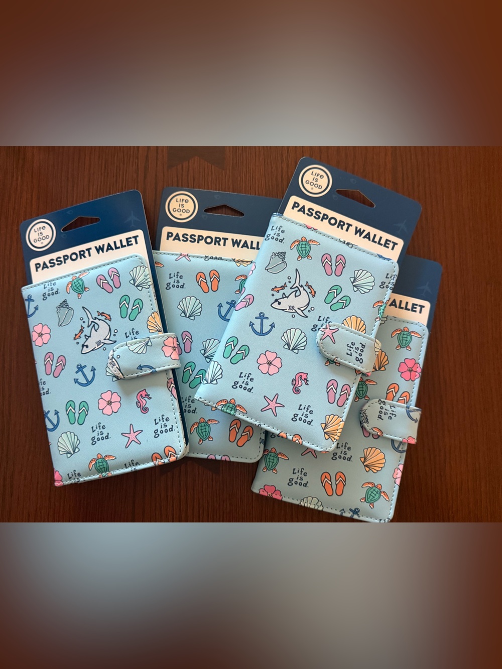 NWT Life is Good Family Passport Wallet Bundle – Set of 4 Beach Travel Holder
